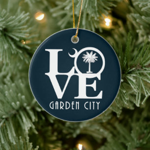 LOVE Garden City South Carolina Keramisch Ornament