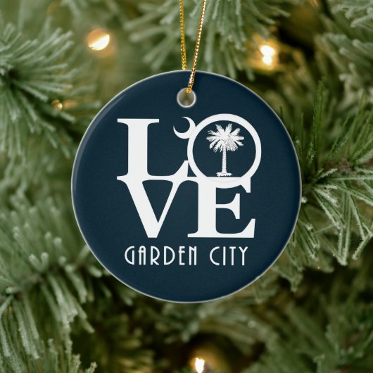 LOVE Garden City South Carolina Keramisch Ornament (Boom)