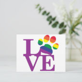Love-Gay-Pawprint- Briefkaart (Staand voorkant)