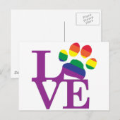 Love-Gay-Pawprint- Briefkaart (Voorkant / Achterkant)