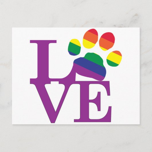 Love-Gay-Pawprint- Briefkaart (Voorkant)