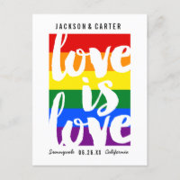 Love Gay Pride Flag Save the Date