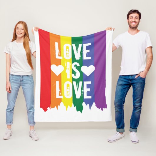 Love Gay Pride LGBT Rainbow Fleece Deken (In situ)