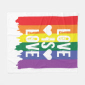Love Gay Pride LGBT Rainbow Fleece Deken (Voorkant (Horizontaal))