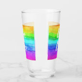 Love Gay Pride Monogram Rainbow Waterverf Glas (Links)