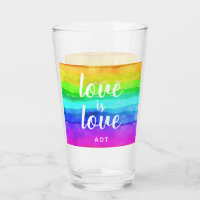 Love Gay Pride Monogram Rainbow Waterverf