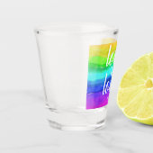 Love Gay Pride Monogram Rainbow Waterverf Shot Glas (Links)