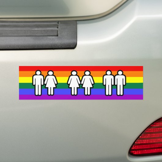 Love Gay Pride Rainbow Bumpersticker (Op auto)