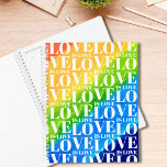 Love Gay Pride Rainbow Planner<br><div class="desc">Deze kleurrijke planner is versierd met een waterverf regenboog achtergrond en een Love is Love-patroon in stijlvolle witte typografie.</div>