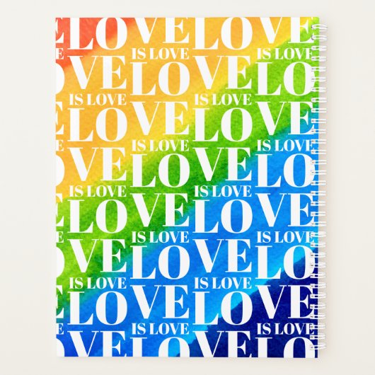 Love Gay Pride Rainbow Planner (Achterkant)