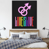 Love Gay Relatie LGBT Rainbow Colors Canvas Afdruk (Insitu (Slaapkamer))