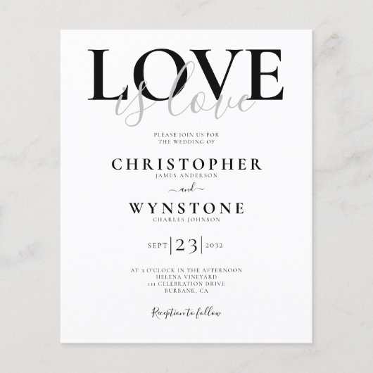Love Gay Wedding Invitation (Voorkant)