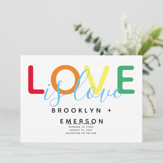 Love Gay Wedding Save The Date (Staand voorkant)