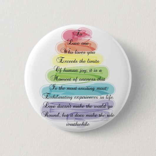 "Love"-gedicht geeft kunstboomontwerp Ronde Button 5,7 Cm (Voorkant)