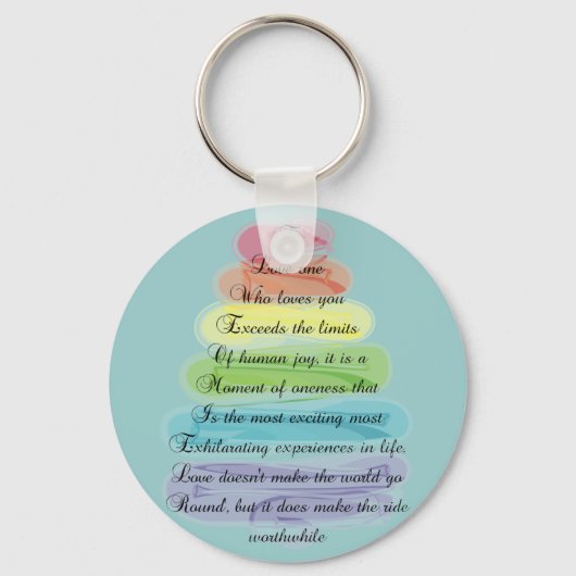 "Love"-gedicht geeft kunstboomontwerp Sleutelhanger (Voorkant)