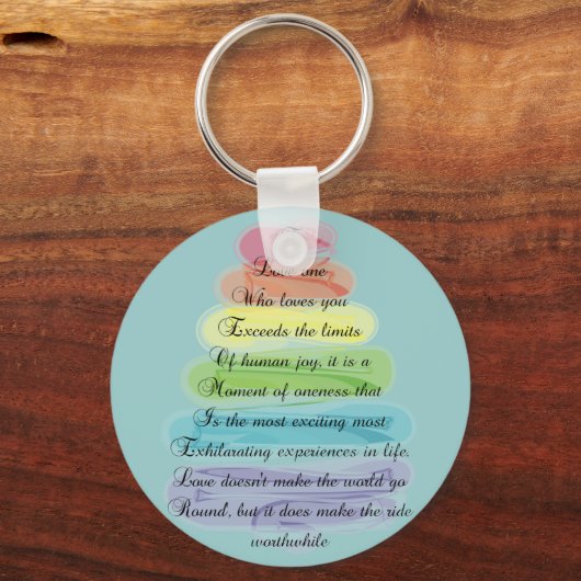 "Love"-gedicht geeft kunstboomontwerp Sleutelhanger (Voorkant)