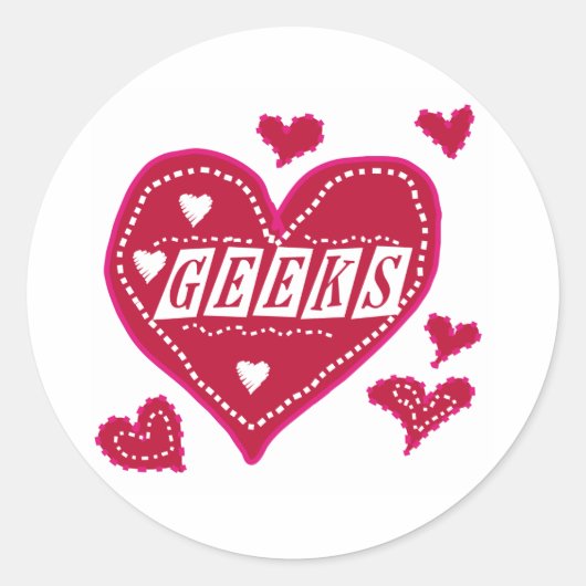 Love GEEKS Ronde Sticker (Voorkant)