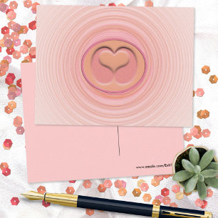 Love Geïnspireerd roze Peach Spirals 3D Heart Cent Briefkaart