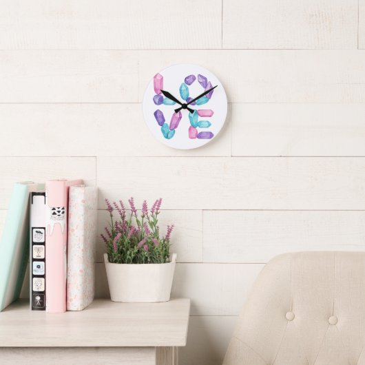 LOVE Gemstone Wall Clock – Elegant Crystal Letter Ronde Klok (Leeskamer)