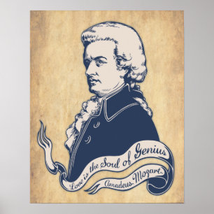 Love = Genius — Mozart Poster