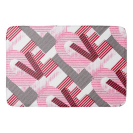 Love Geometric Magenta Letter Badmat