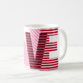 Love Geometric Magenta Letter Koffiemok (Voorkant rechts)