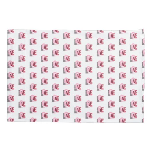 Love Geometric Magenta Letter Kussensloop (Achterkant)