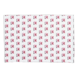 Love Geometric Magenta Letter Kussensloop