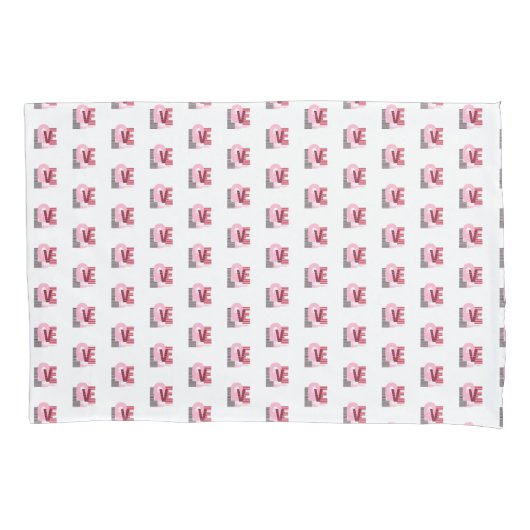Love Geometric Magenta Letter Kussensloop (Voorkant)