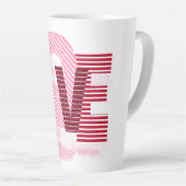 Love Geometric Magenta Letter Latte Mok (Rechterhoek)