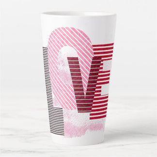 Love Geometric Magenta Letter Latte Mok