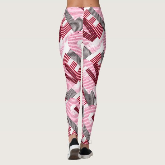 Love Geometric Magenta Letter Leggings (Achterkant)