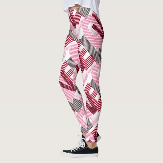 Love Geometric Magenta Letter Leggings (Links)