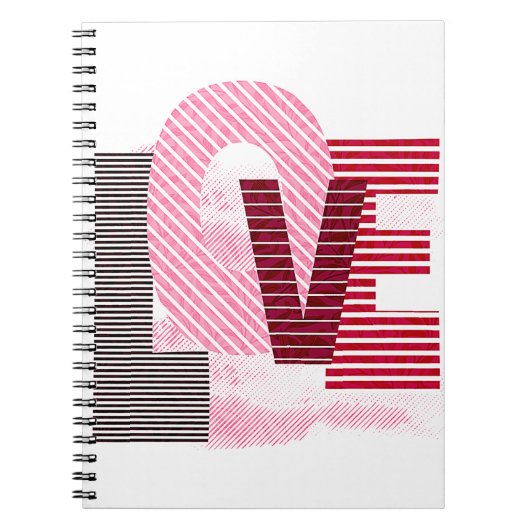 Love Geometric Magenta Letter Notitieboek (Voorkant)