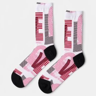 Love Geometric Magenta Letter Sokken