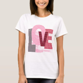 Love Geometric Magenta Letter T-shirt