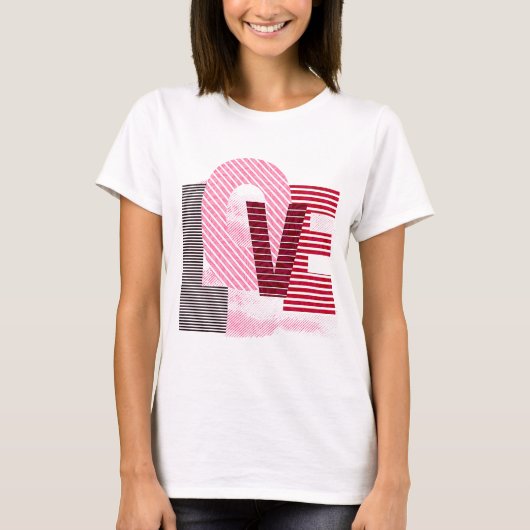 Love Geometric Magenta Letter T-shirt (Voorkant)