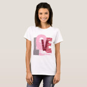 Love Geometric Magenta Letter T-shirt (Voorkant volledig)