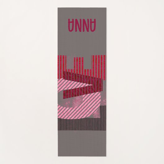 Love Geometric Magenta Letter Yoga Mat (Voorkant)