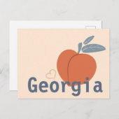 Love Georgia Peach Briefkaart (Voorkant / Achterkant)