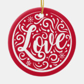 Love Gepersonaliseerd Couple Photo Kerstfeestay Re Keramisch Ornament (Voorkant)