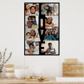LOVE Gepersonaliseerde 8 foto collage Poster (Keuken)