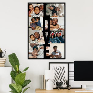 LOVE Gepersonaliseerde 8 foto collage Poster
