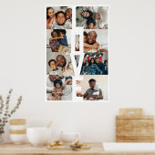 LOVE Gepersonaliseerde 8 foto collage Poster (Keuken)