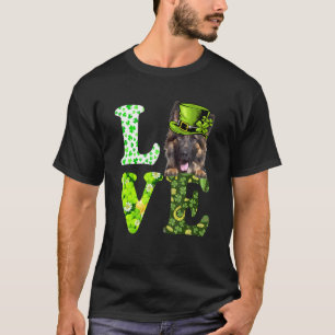 Love German Shepherd St Patrick's Day Shamrock Iri T-shirt