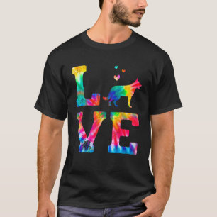 Love German Shepherd Tie Dye Dog Dad T-shirt