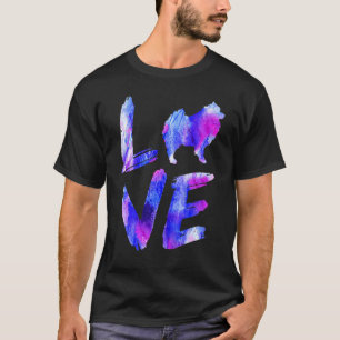 Love German Spitz Waterverf Blue Dog mama Dad 1 T-shirt