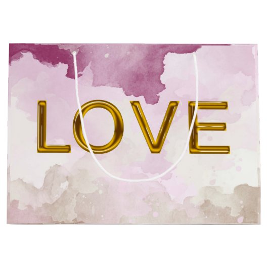 'LOVE' geschenktas (maat Large) Groot Cadeauzakje (Voorkant)