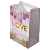 'LOVE' geschenktas (maat Medium) Medium Cadeauzakje (Voorkant Gekanteld)