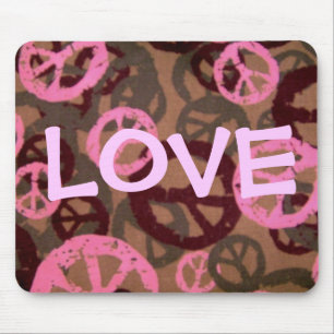 LOVE-Gezegde-Vredessignalen/Camo look-Mousepad Muismat